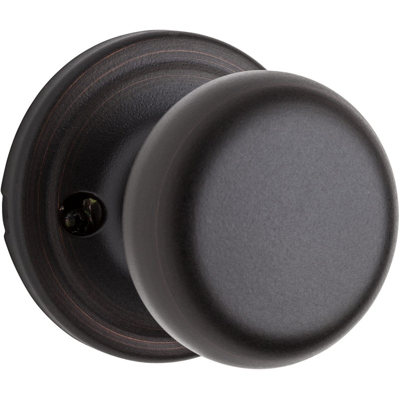 Kwikset Hancock Dummy Door Knob, Single Sided Handle for Closets, French Double Doors, and Pantry, Venetian Bronze Non-Turning Interior Push/Pull Door Knob, with Microban Protection - Image 1